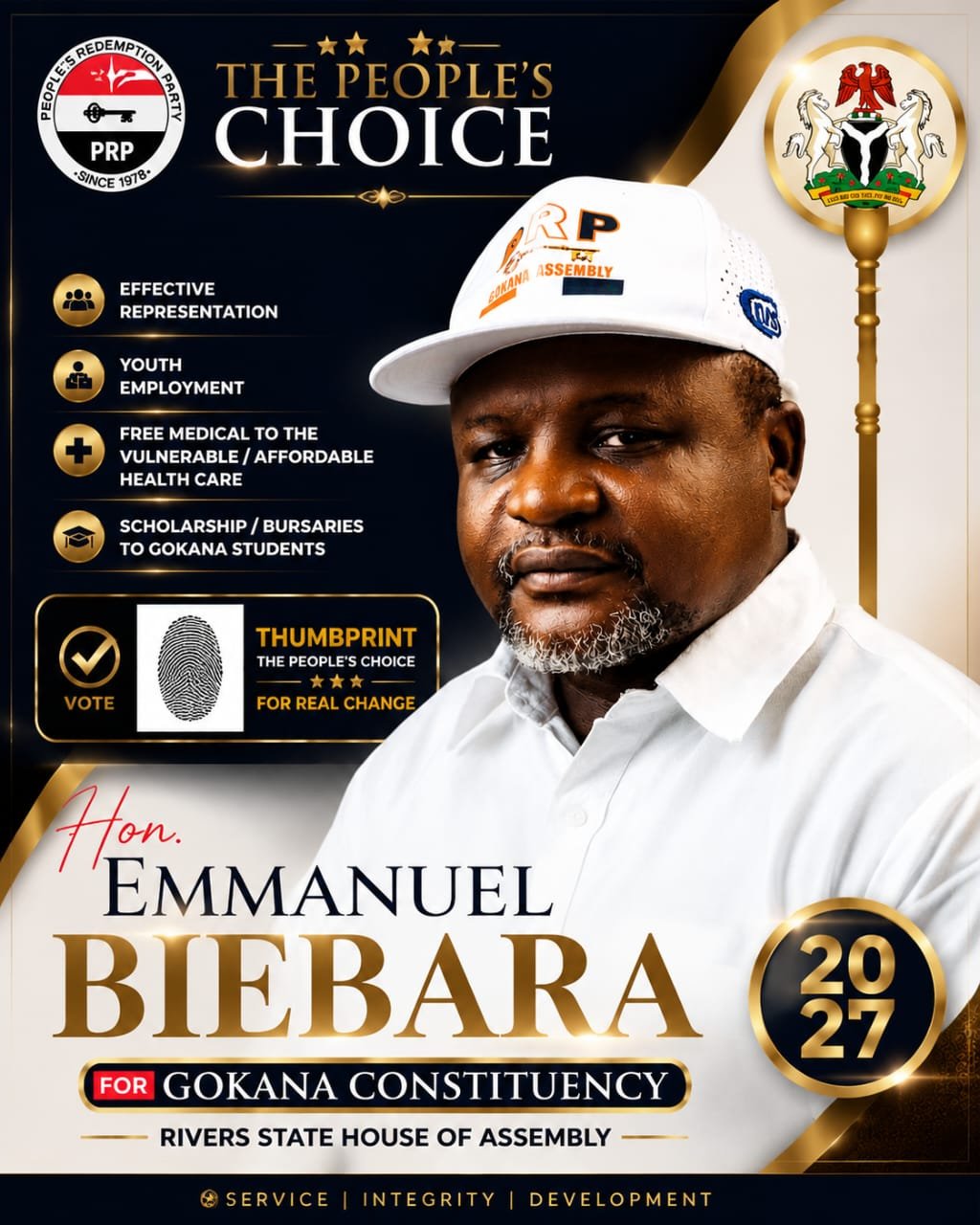 Hon. Emmanuel Biebara Aspirant for Member Rivers State House of Assembly Gokana Constituency – 2027.